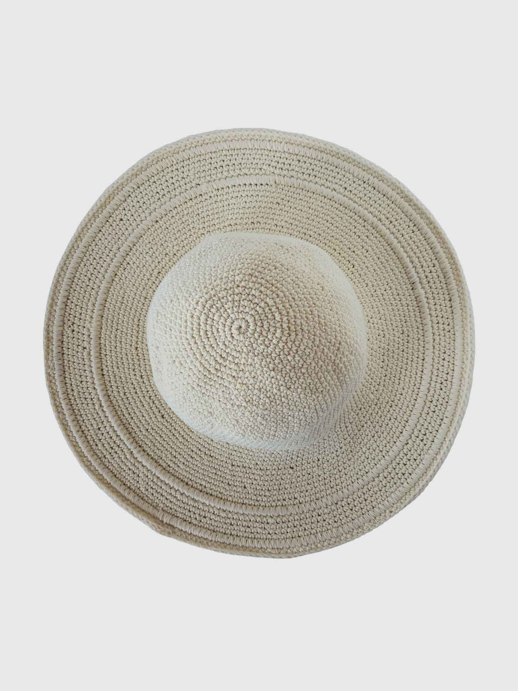 COTTON CROCHET FLOPPY HAT OFF WHITE
