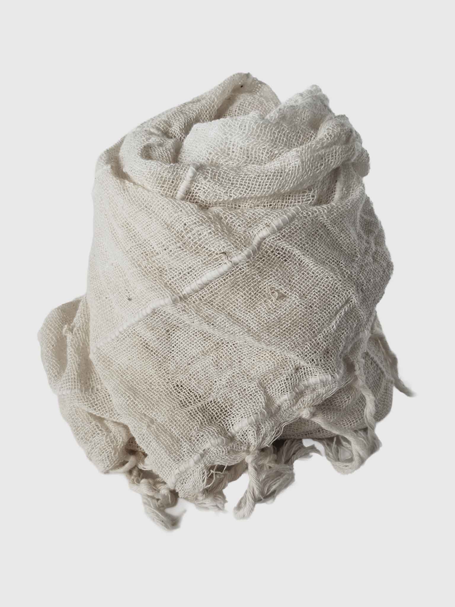 COTTON GAUZE SCARF OFF WHITE