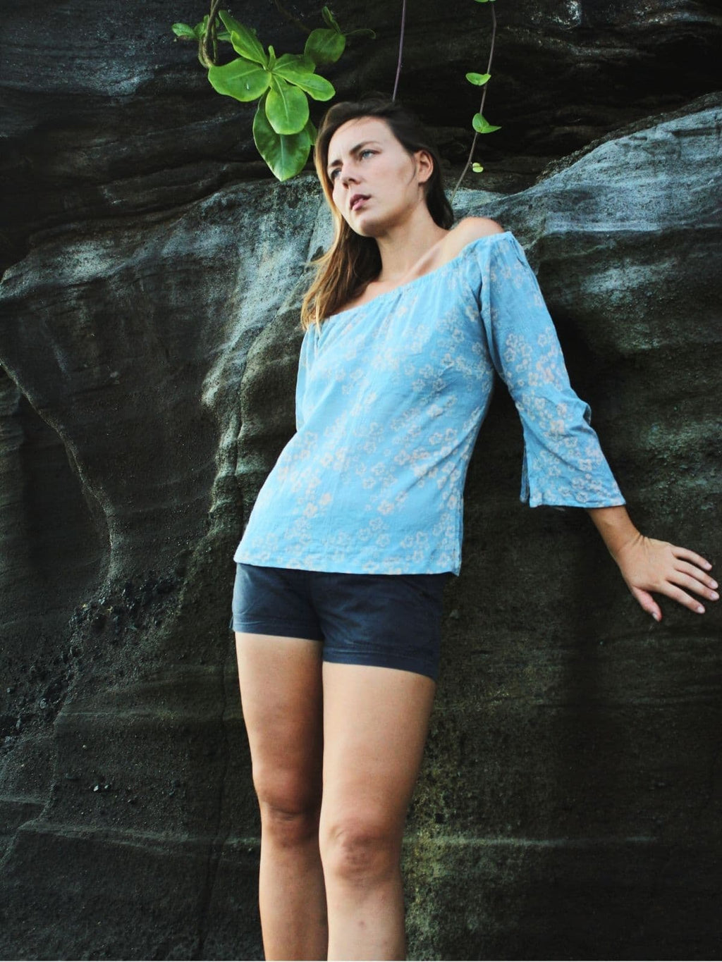 BLOUSE IBIZA BATIK FLAMES CARIBE GREEN