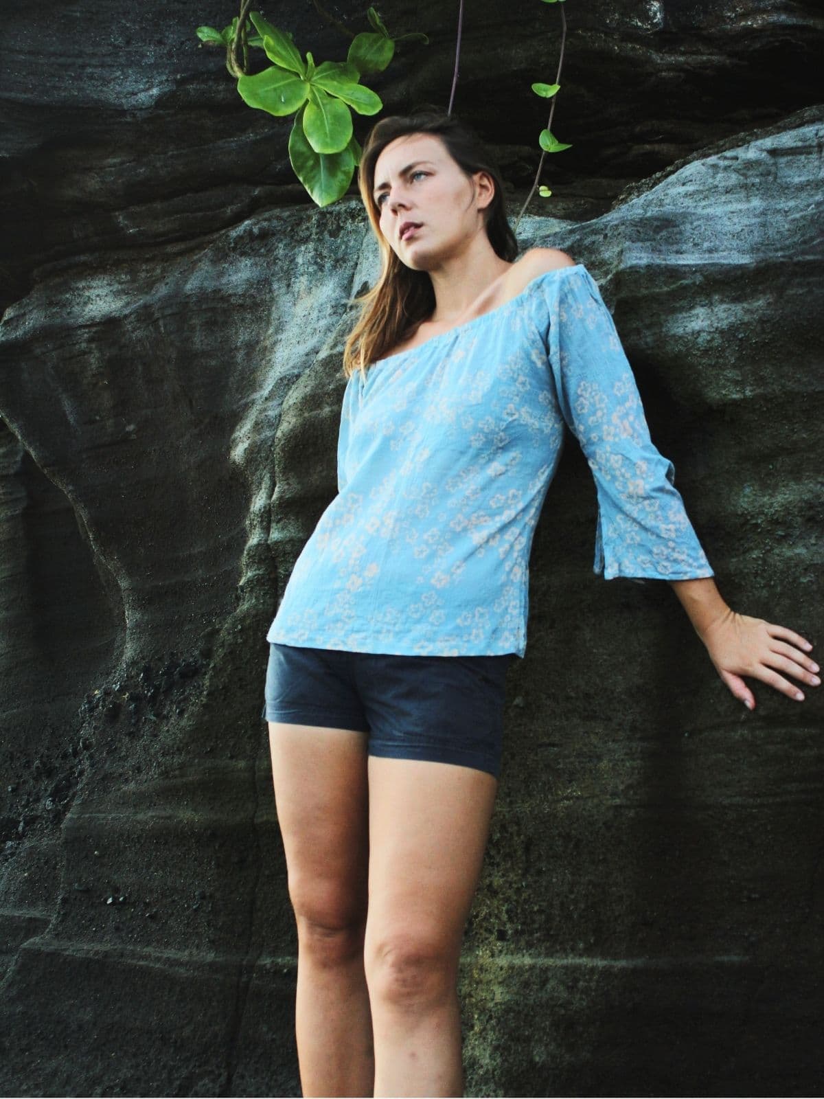 BLOUSE IBIZA BATIK FLAMES CARIBE GREEN