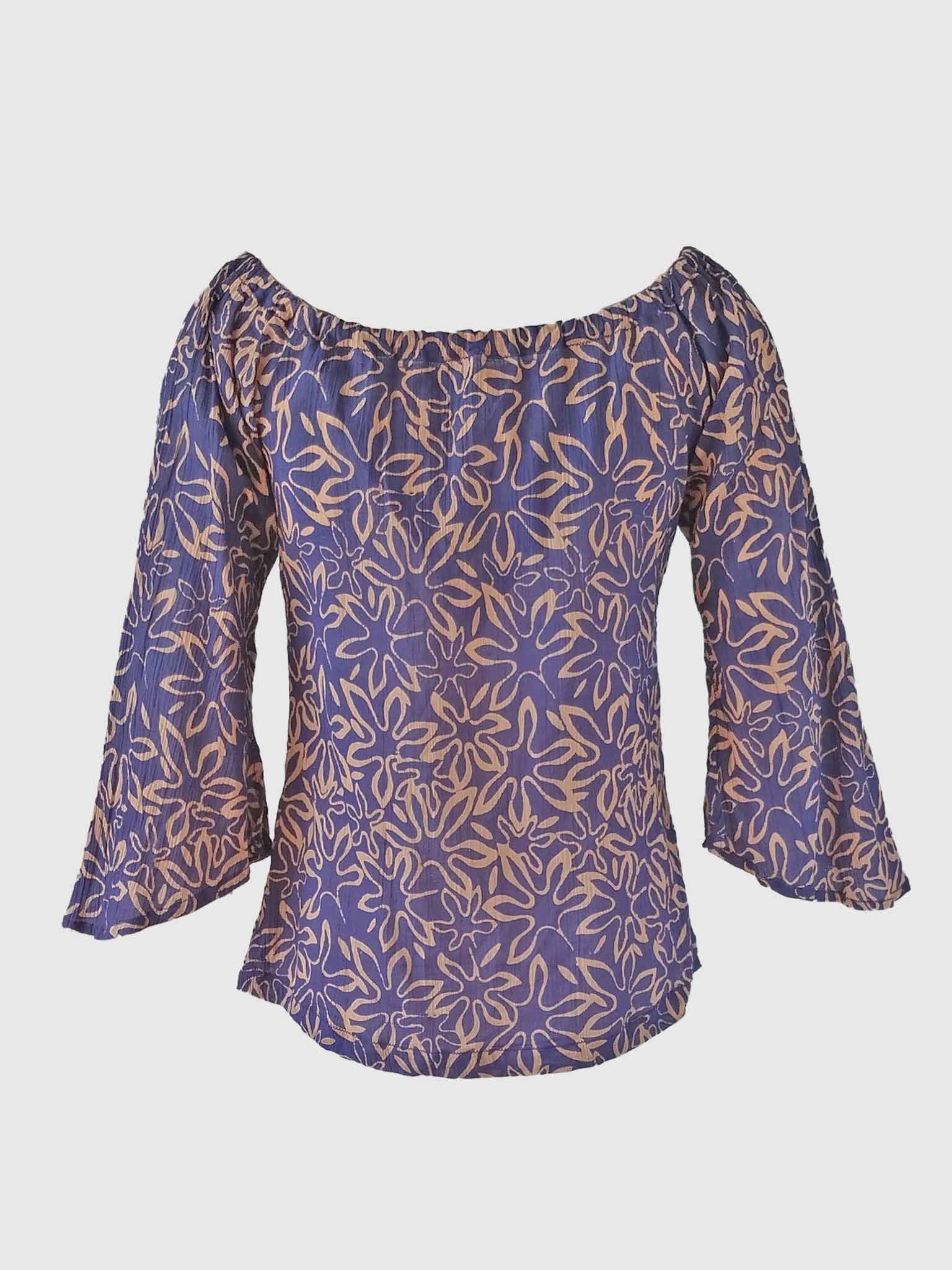 BLOUSE IBIZA BATIK FLORES DEEP VIOLET