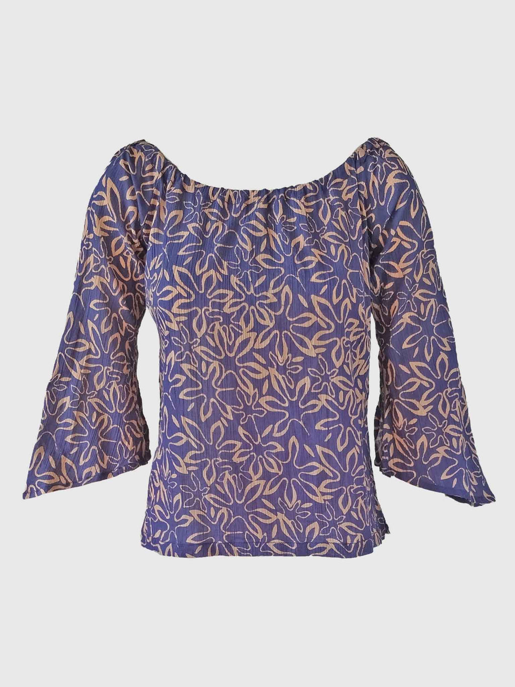 BLOUSE IBIZA BATIK FLORES DEEP VIOLET