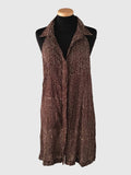 DRESS CAMICIA BATIK PIED-DE-POULE BROWN