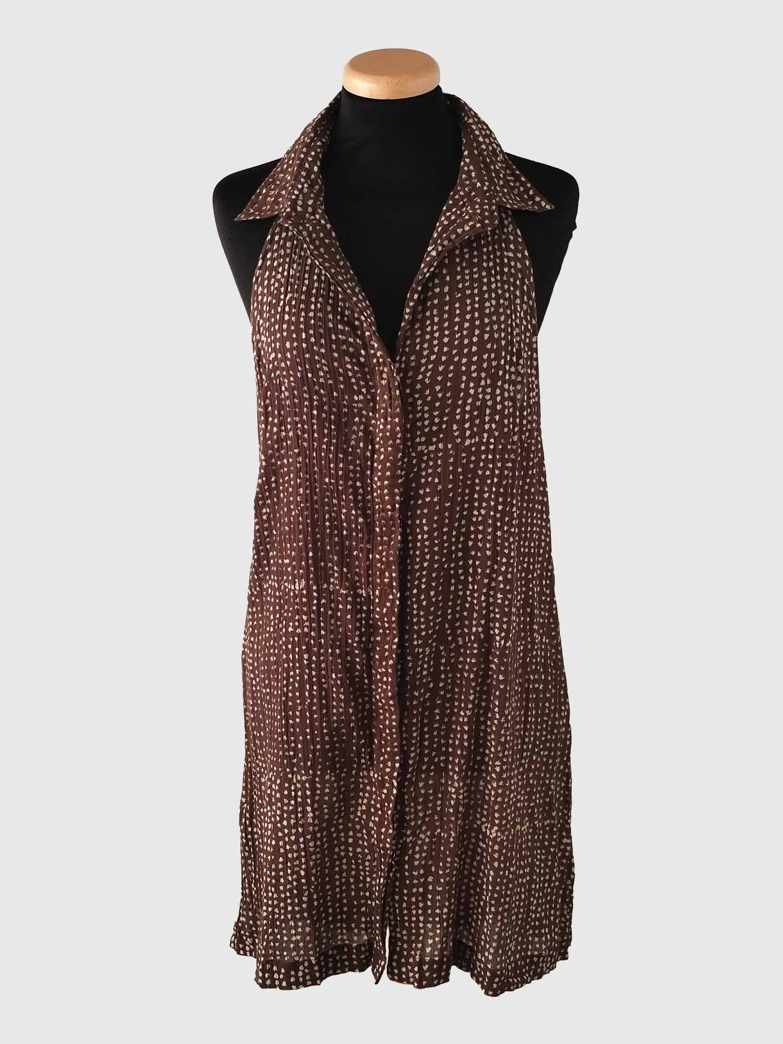 DRESS CAMICIA BATIK PIED-DE-POULE BROWN