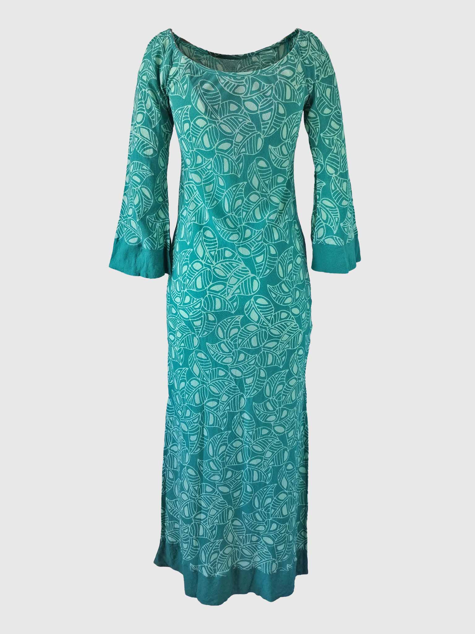LONG DRESS BAHIA BATIK FOLIA CARIBE GREEN