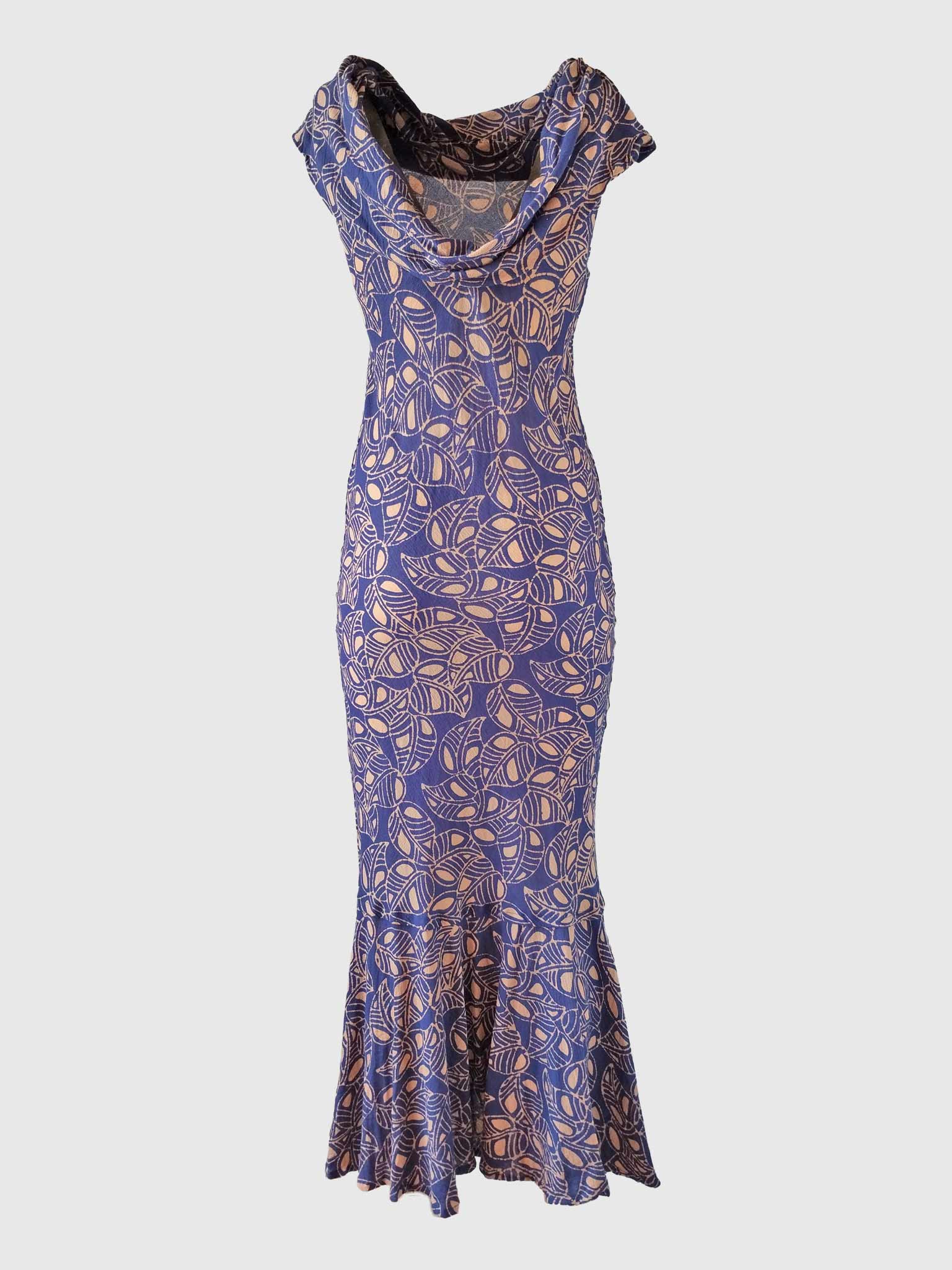 LONG DRESS GRETA BATIK FOLIA DEEP VIOLET