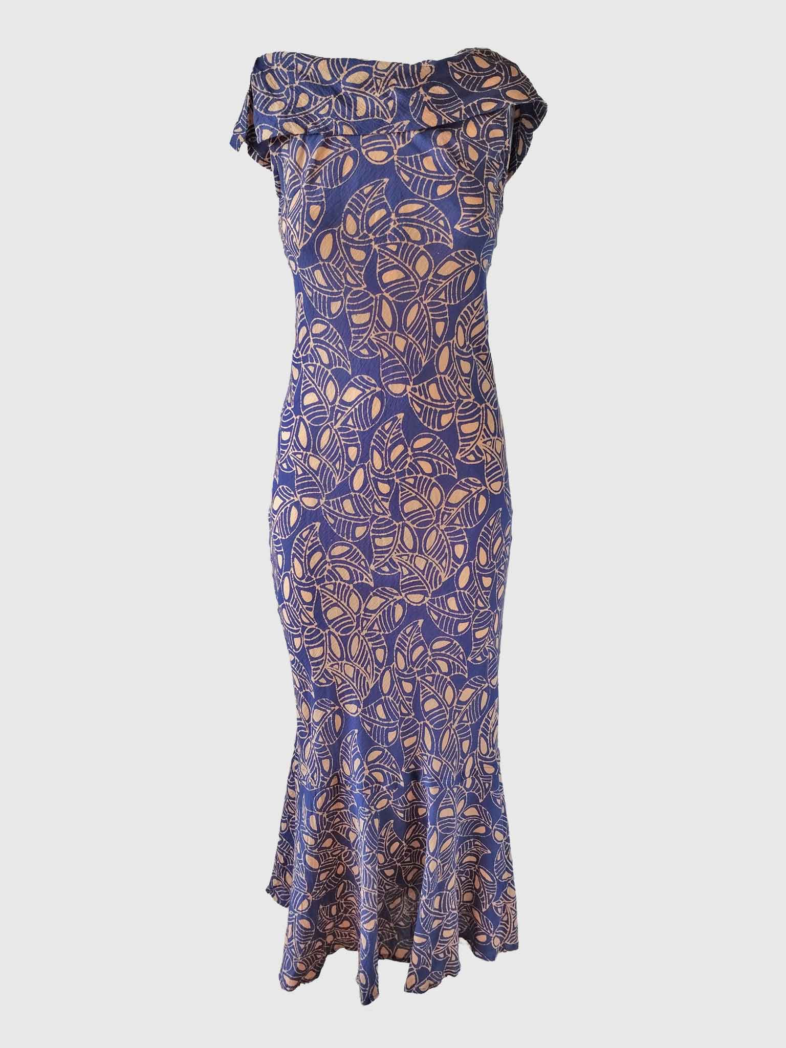 LONG DRESS GRETA BATIK FOLIA DEEP VIOLET