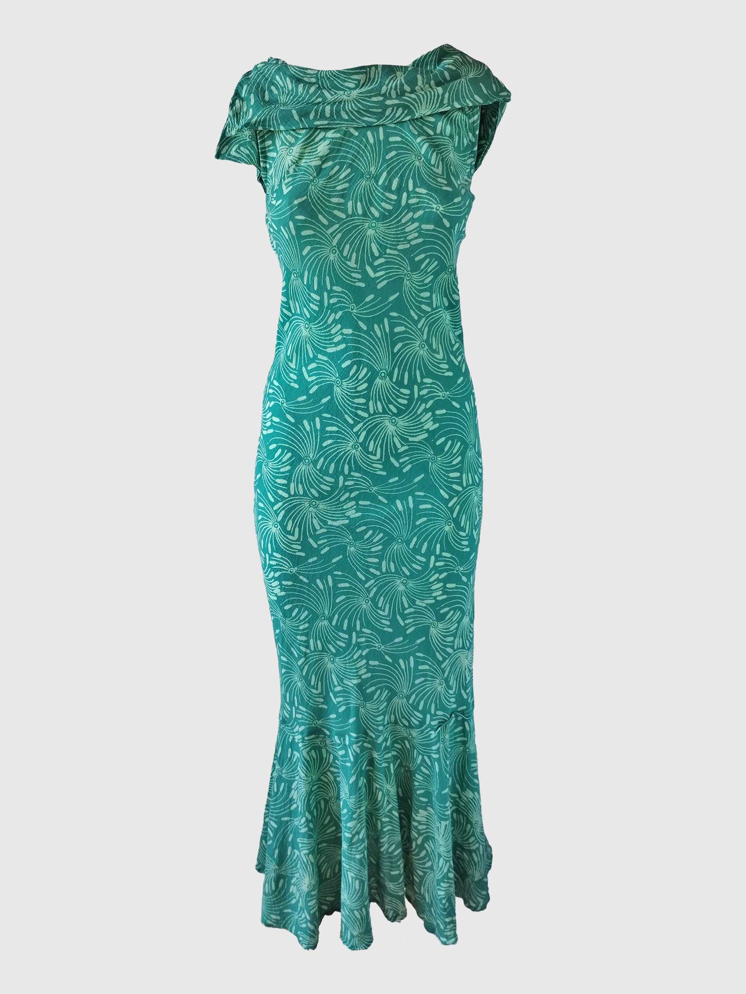 LONG DRESS GRETA BATIK JUNCO CARIBE GREEN