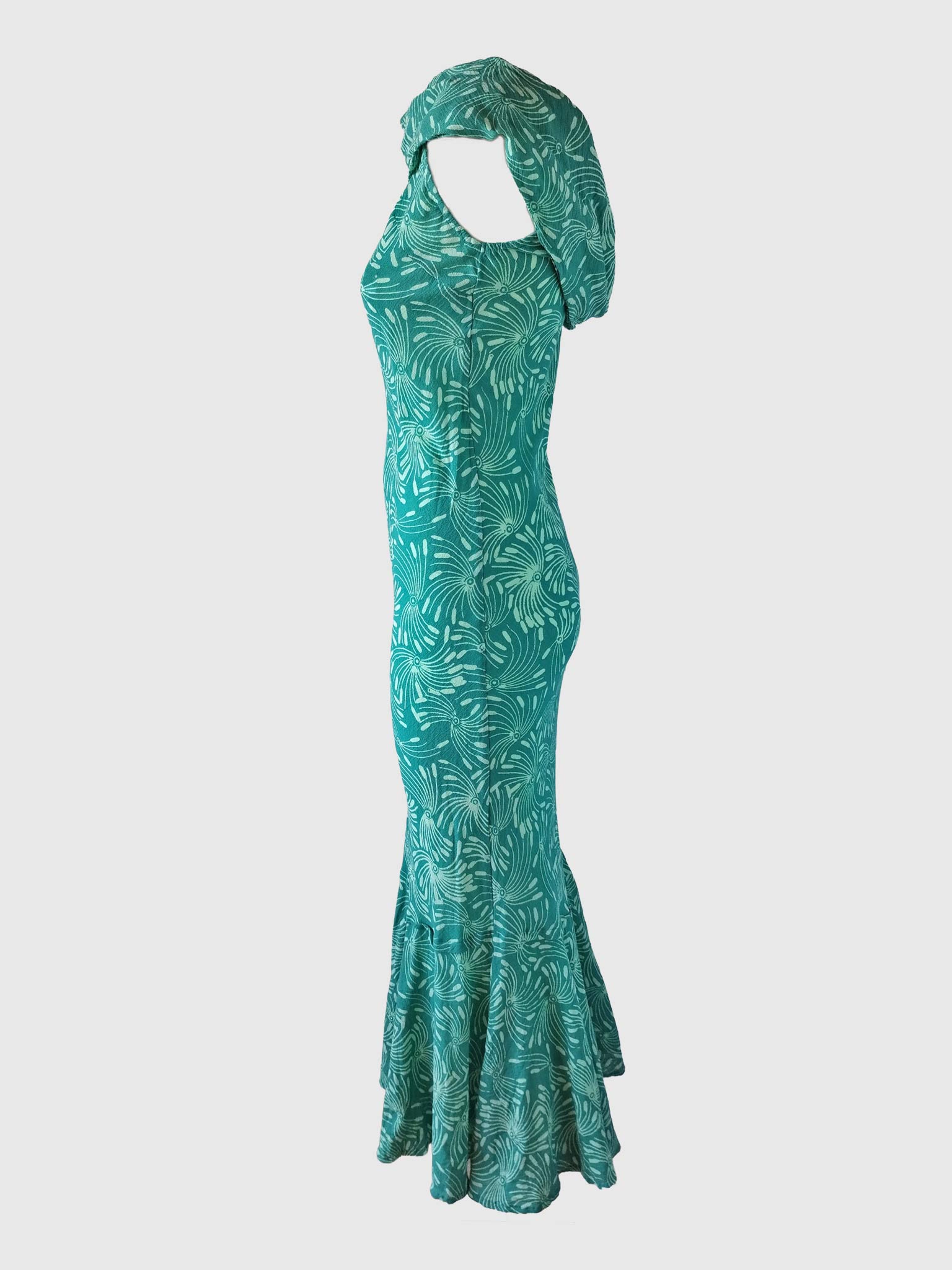 LONG DRESS GRETA BATIK JUNCO CARIBE GREEN