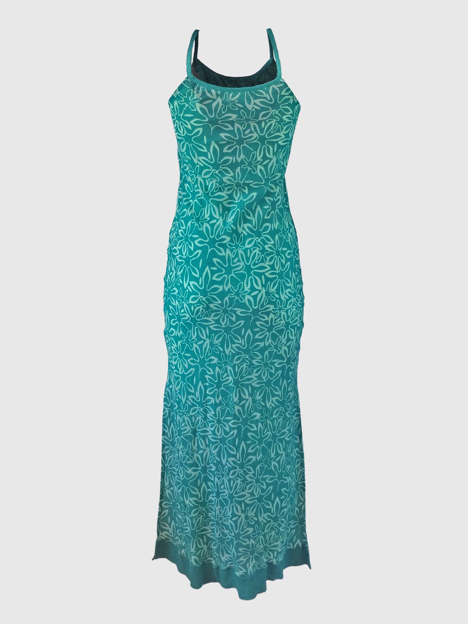 LONG DRESS ISABELLE BATIK FLORES CARIBE GREEN