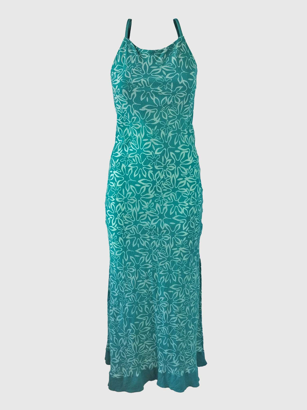 LONG DRESS ISABELLE BATIK FLORES CARIBE GREEN