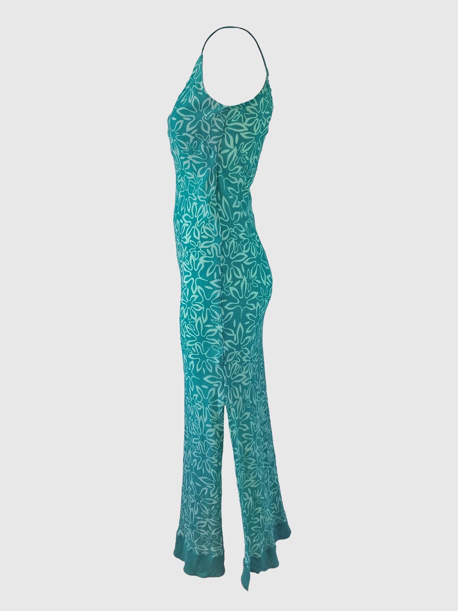 LONG DRESS ISABELLE BATIK FLORES CARIBE GREEN