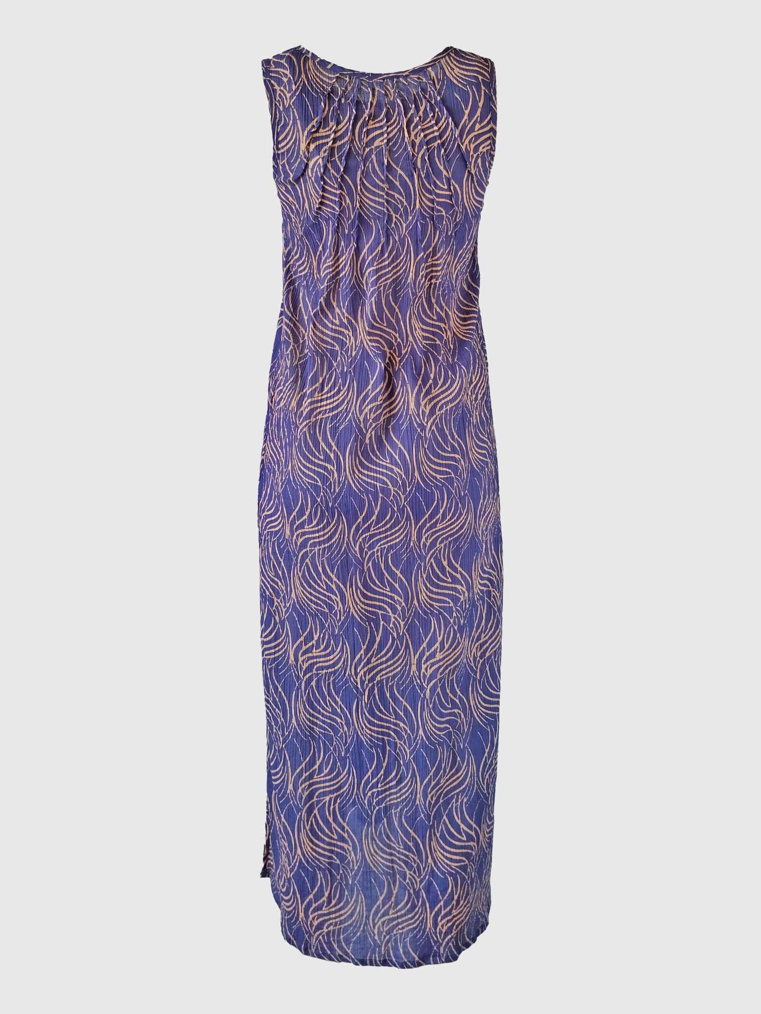 LONG DRESS RAY BATIK FLAMES DEEP VIOLET