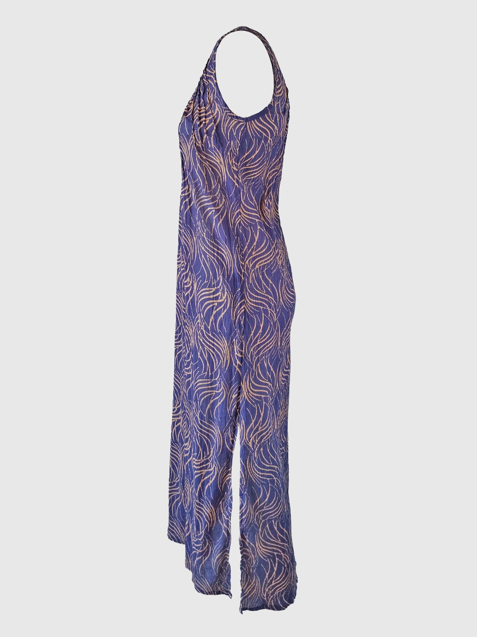 LONG DRESS RAY BATIK FLAMES DEEP VIOLET