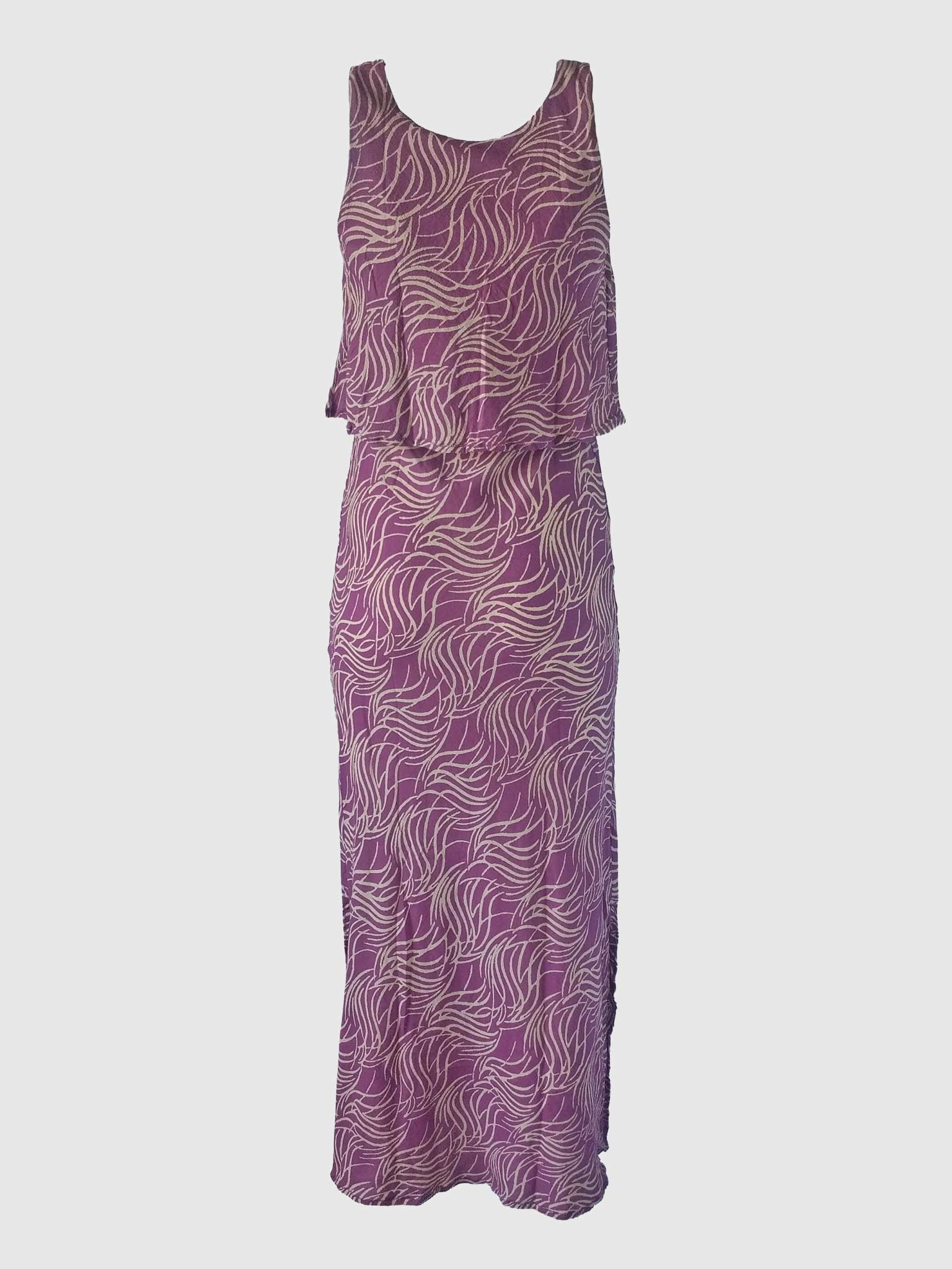 LONG DRESS TWINS BATIK FLAMES CYCLAMEN