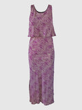LONG DRESS TWINS BATIK FLAMES CYCLAMEN