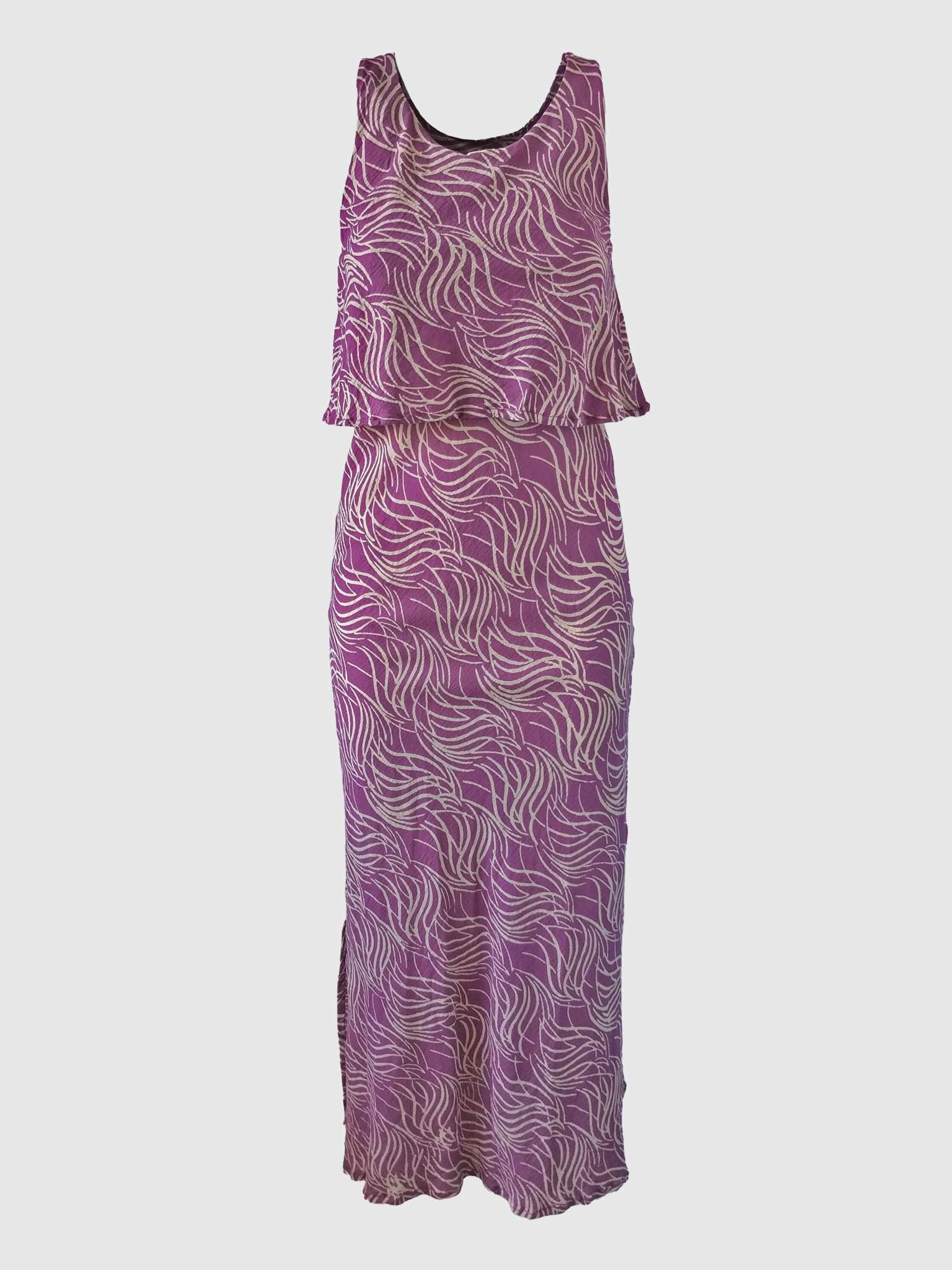 LONG DRESS TWINS BATIK FLAMES CYCLAMEN