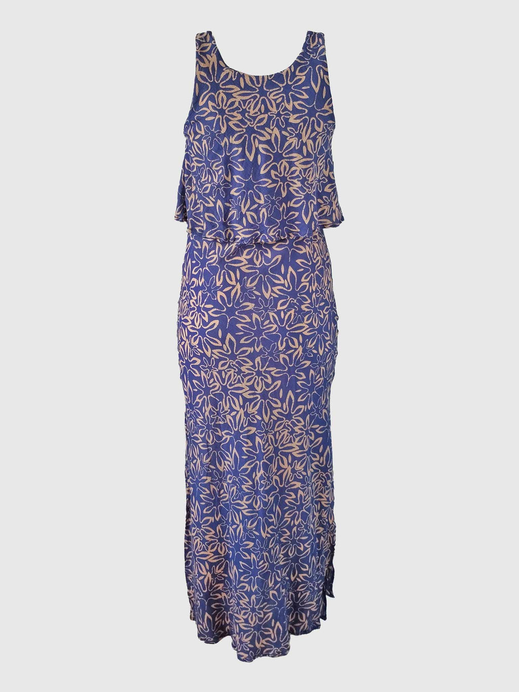 LONG DRESS TWINS BATIK FLORES DEEP VIOLET