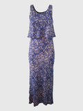 LONG DRESS TWINS BATIK FLORES DEEP VIOLET