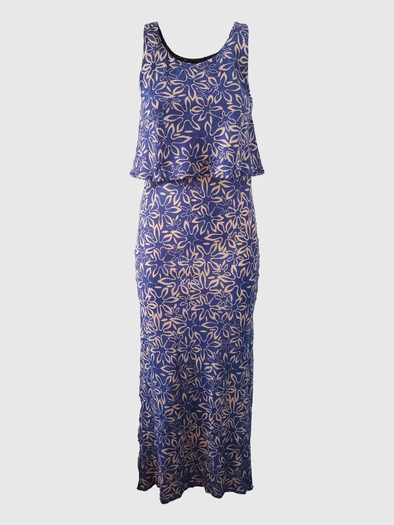 LONG DRESS TWINS BATIK FLORES DEEP VIOLET