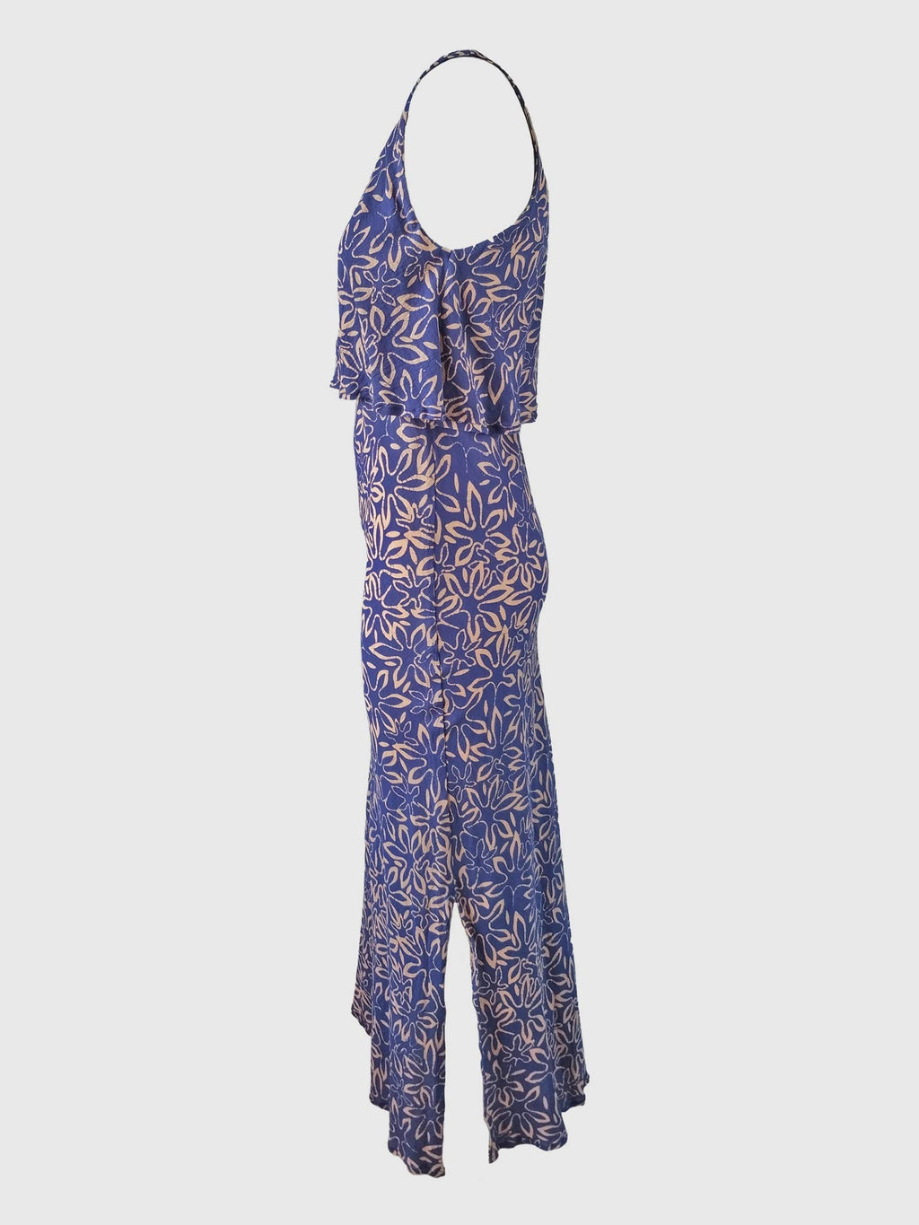 LONG DRESS TWINS BATIK FLORES DEEP VIOLET