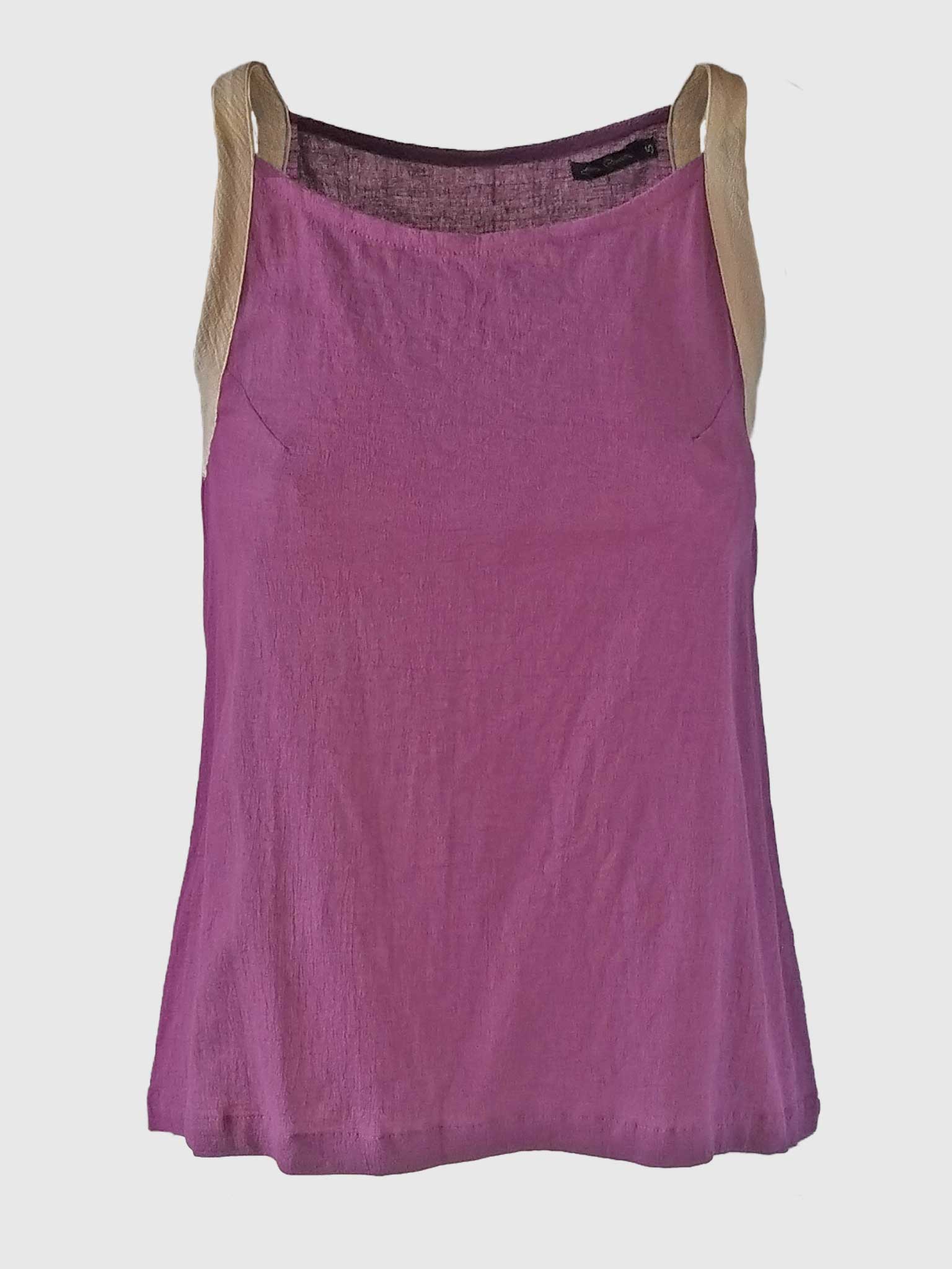 TOP SINGLET CYCLAMEN/CREAM