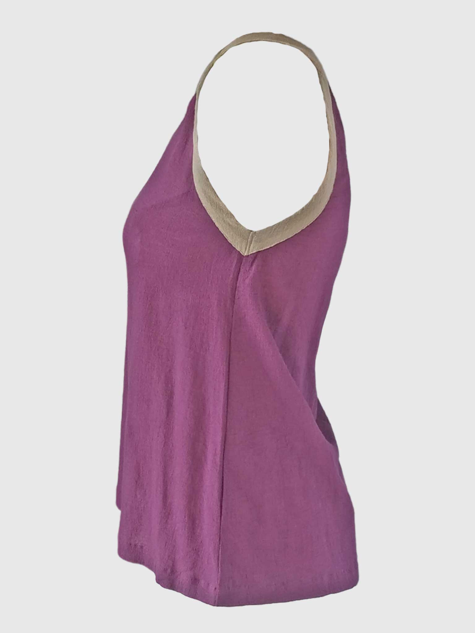 TOP SINGLET CYCLAMEN/CREAM