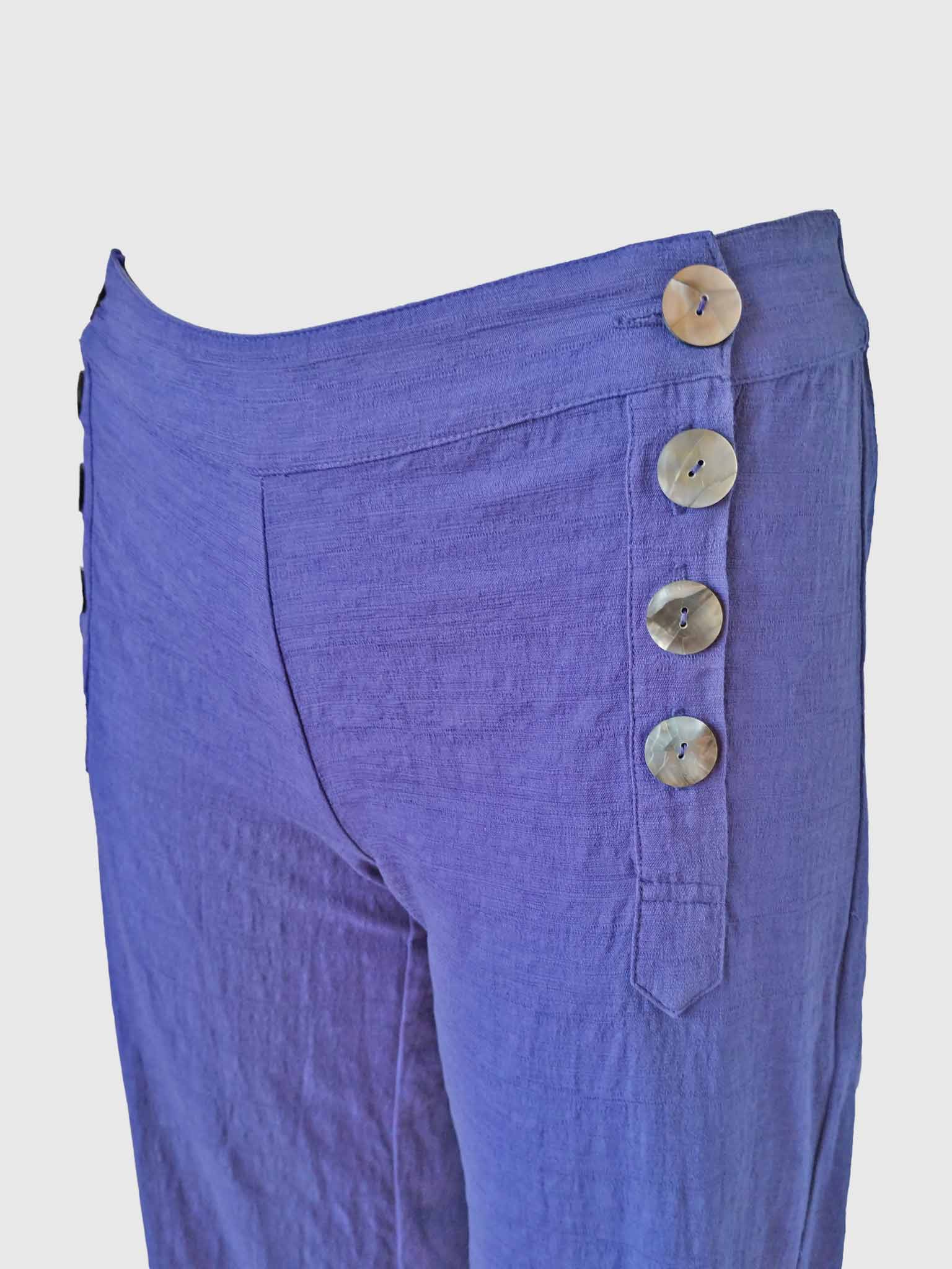 LONG PANTS BUTTONS SLUB DEEP VIOLET