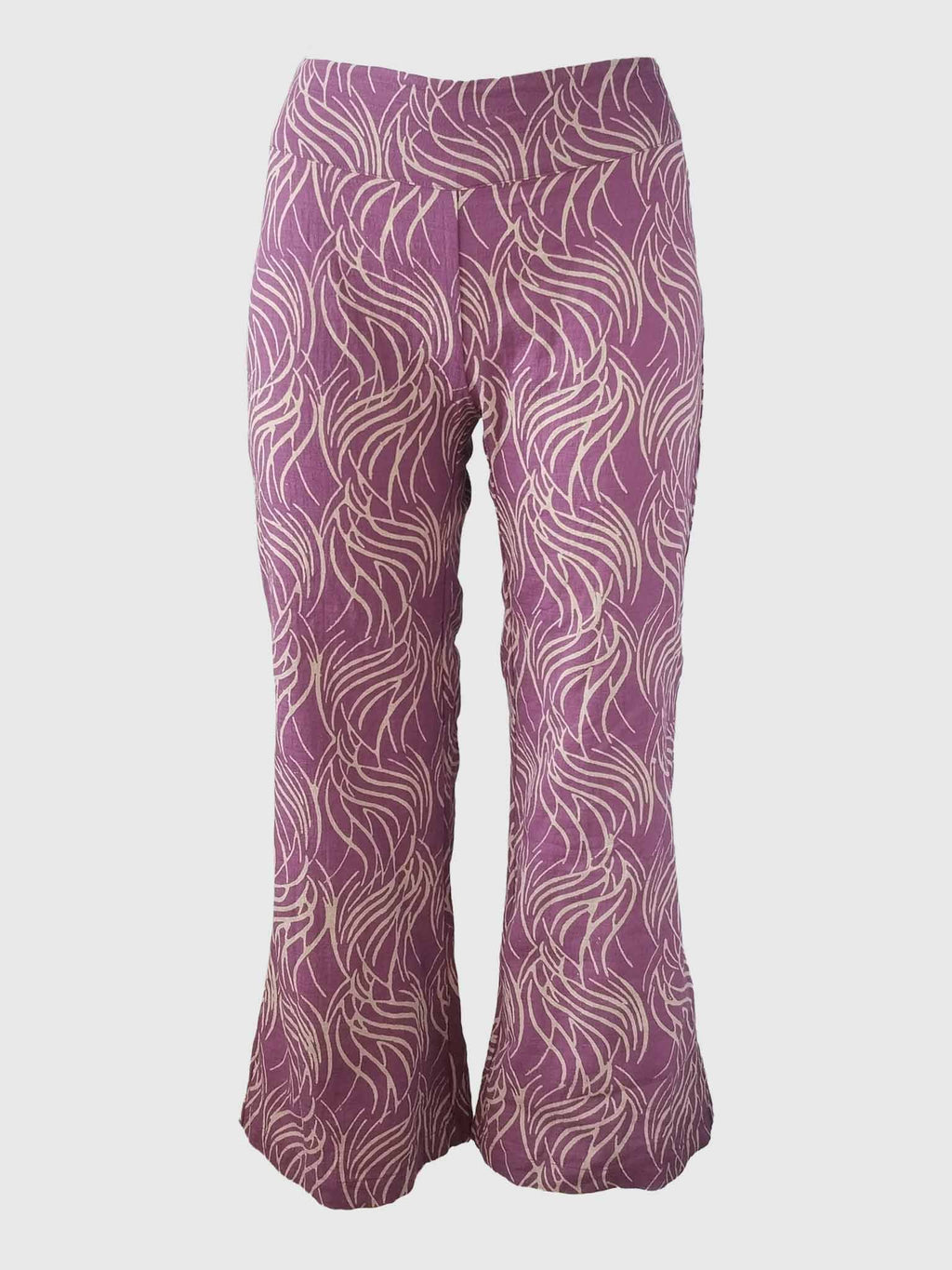 LONG PANTS TROMPETTE SLUB BATIK FLAMES CYCLAMEN