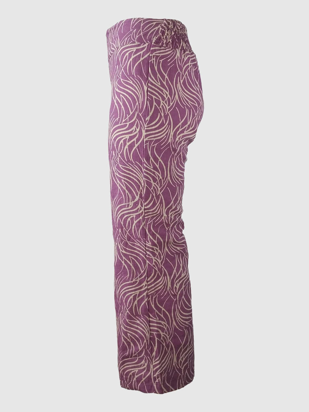 LONG PANTS TROMPETTE SLUB BATIK FLAMES CYCLAMEN