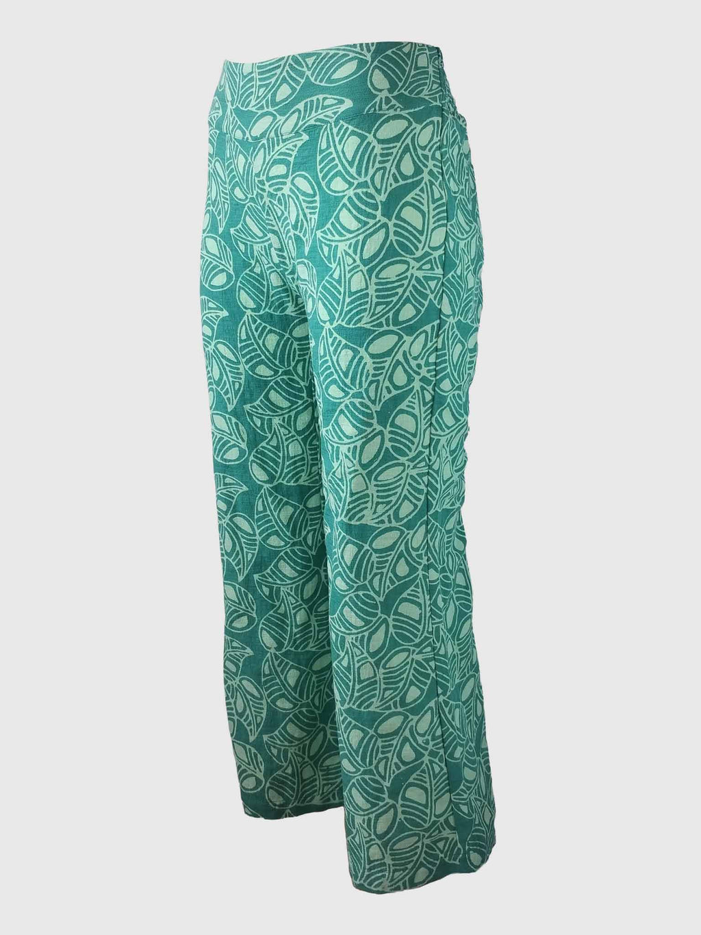 LONG PANTS TROMPETTE SLUB BATIK FOLIA CARIBE GREEN