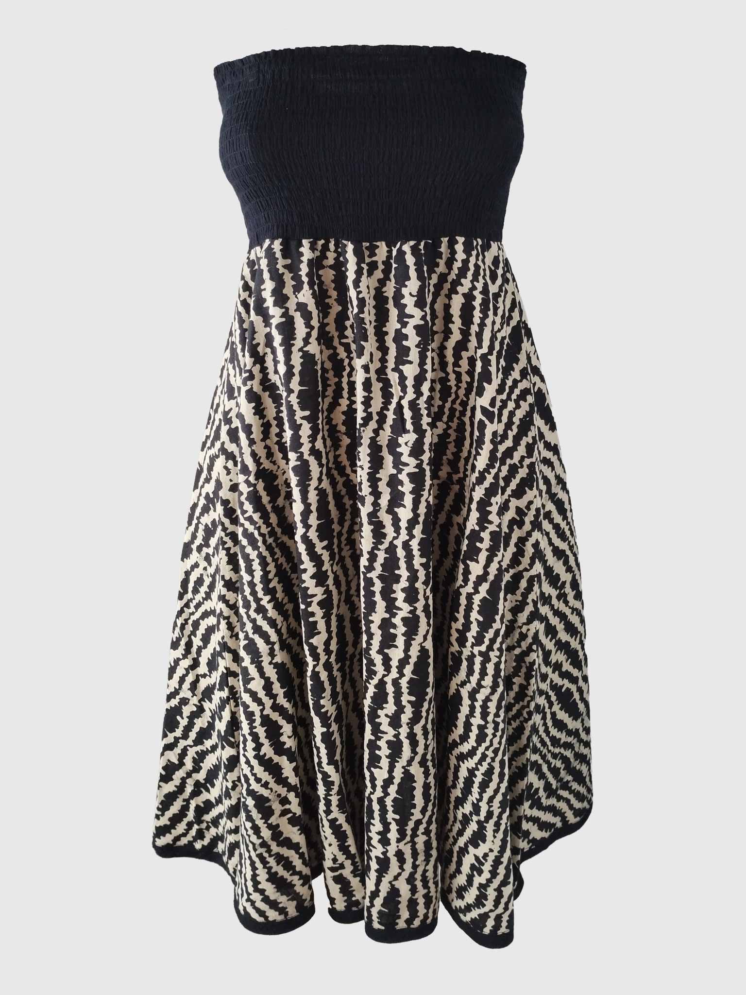 SKIRT/DRESS PEACOCK LINEN BATIK FLASH BLACK