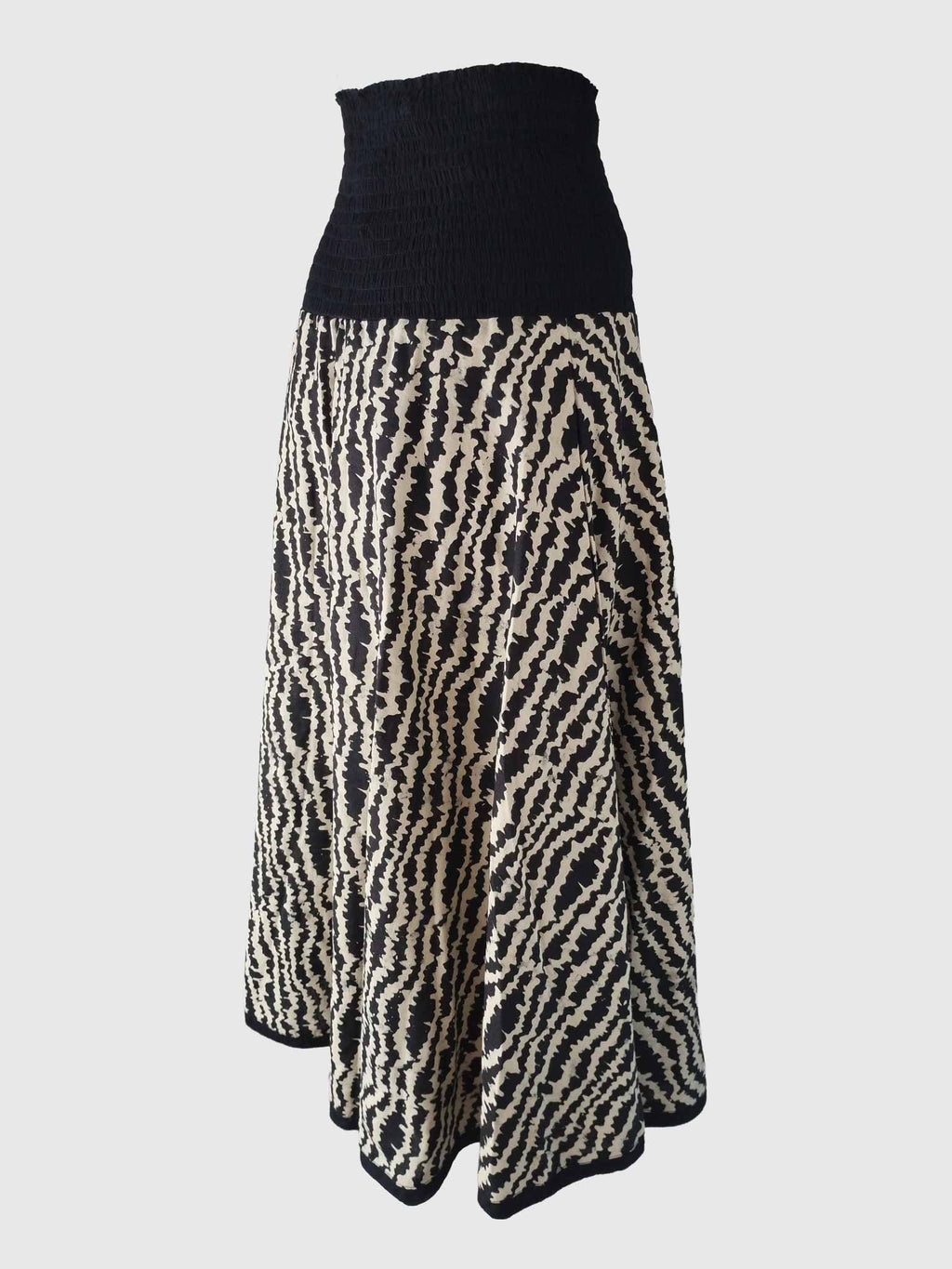 SKIRT/DRESS PEACOCK LINEN BATIK FLASH BLACK