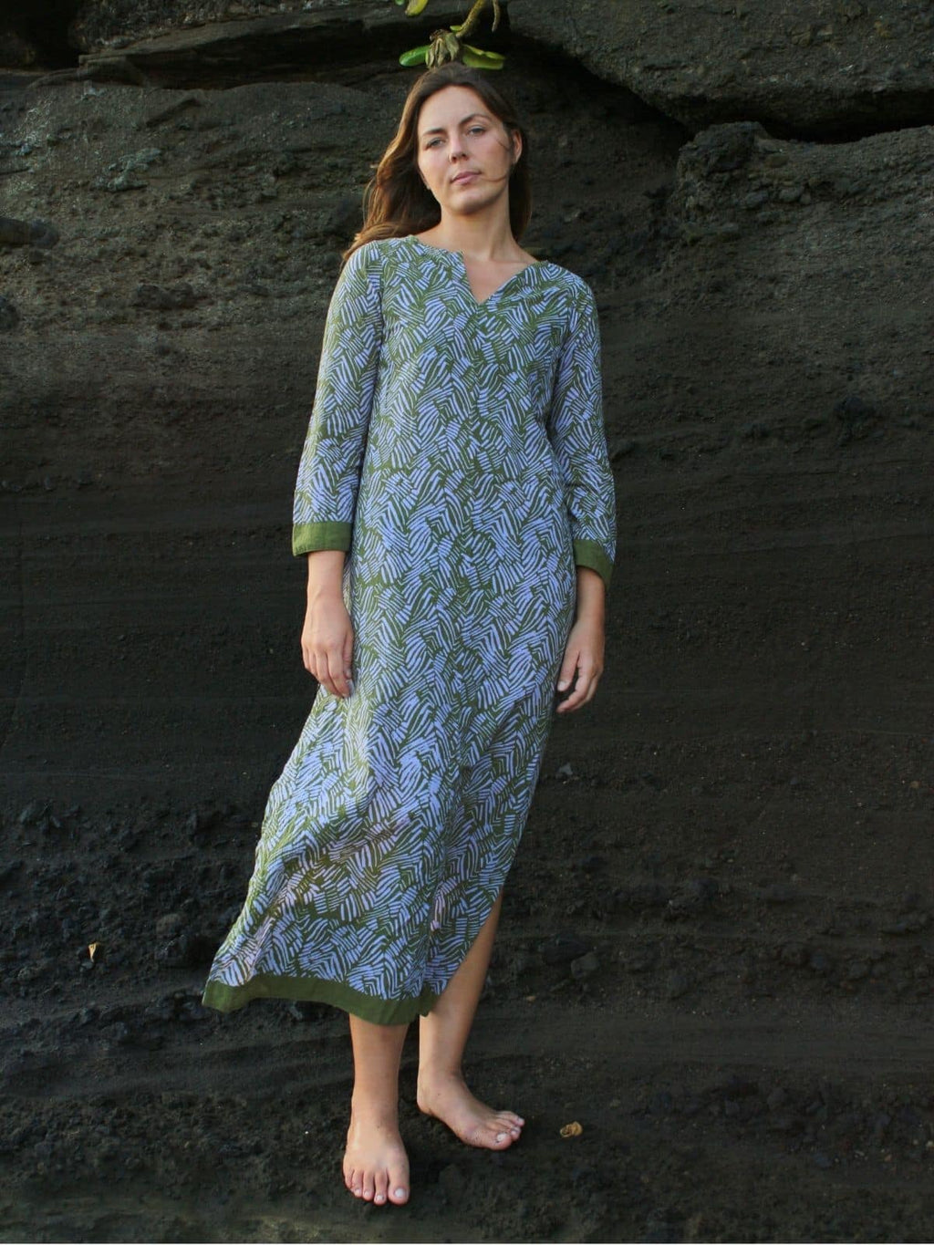 LONG DRESS KAFT BATIK DIAMONDS ROSE