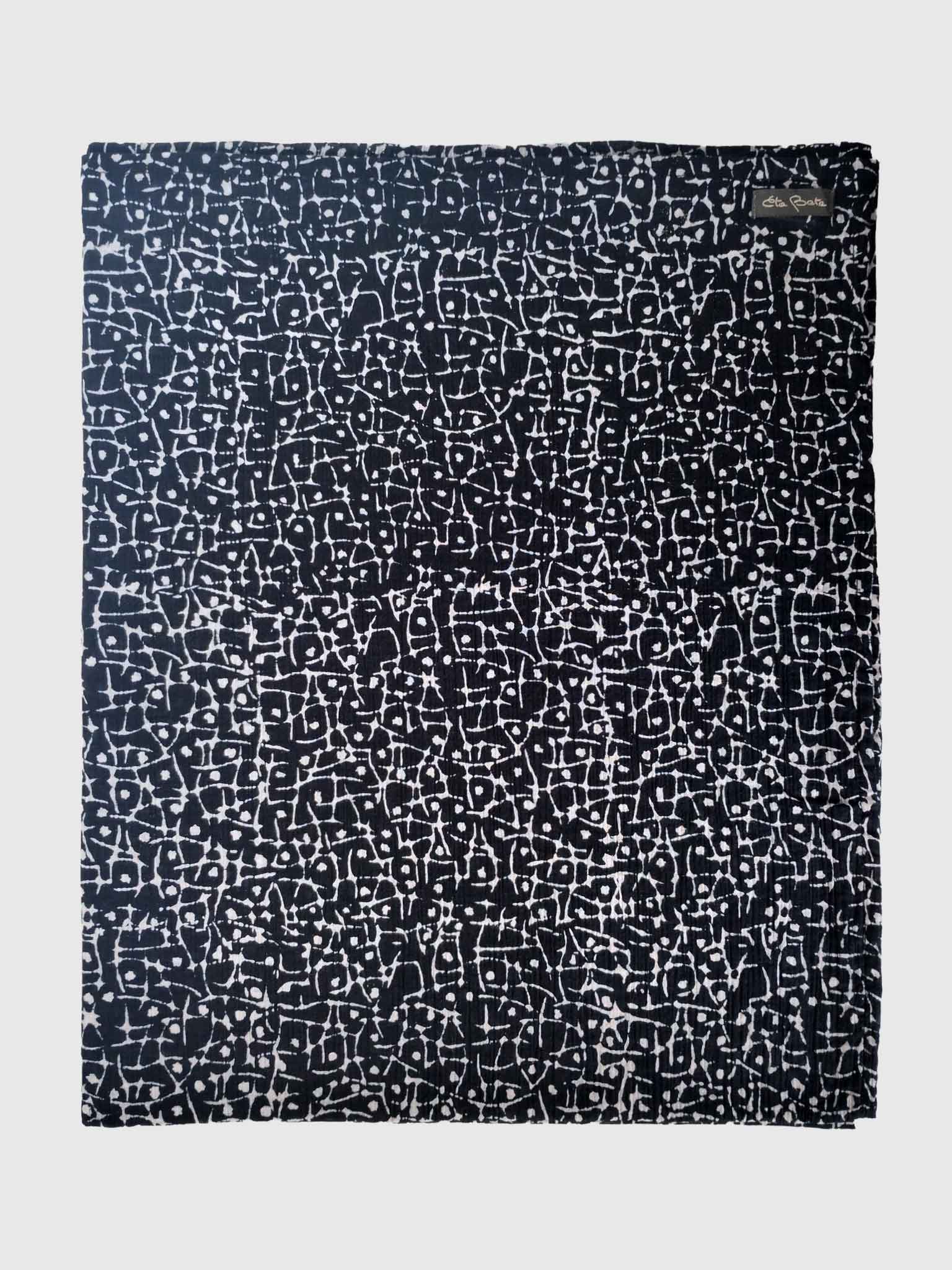 PAREO COTTON CRINKLE BATIK ABSTRACT BLACK