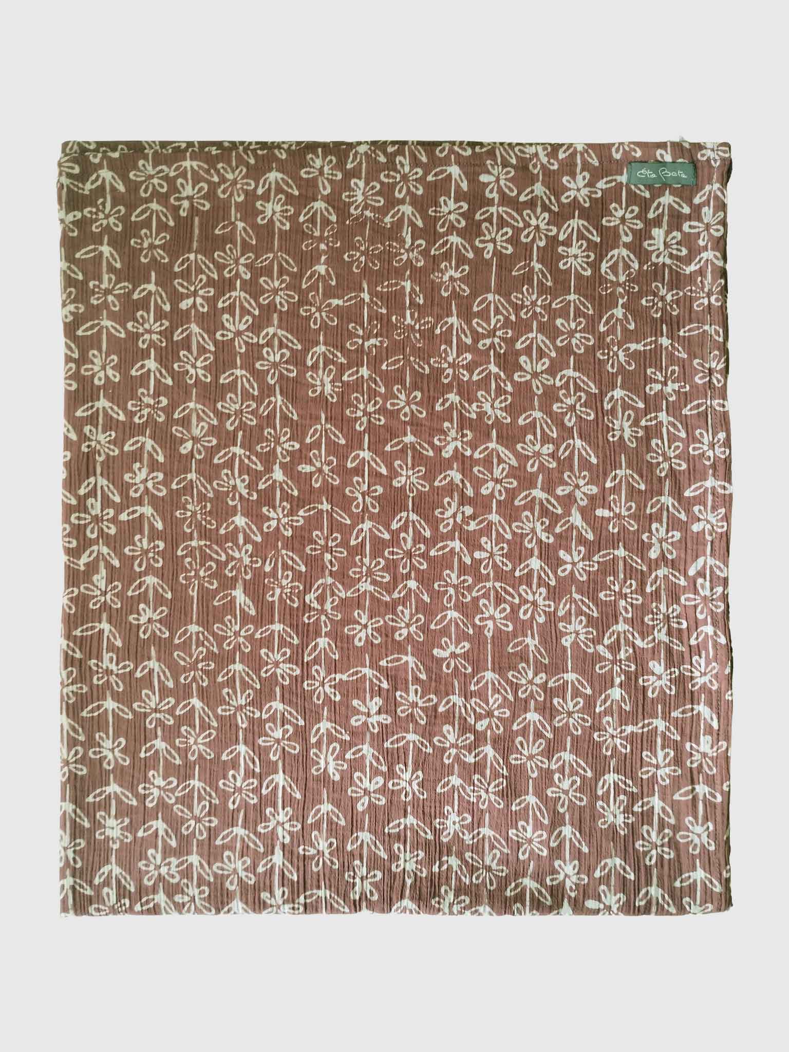 PAREO COTTON CRINKLE BATIK DAISY MARSALA RED