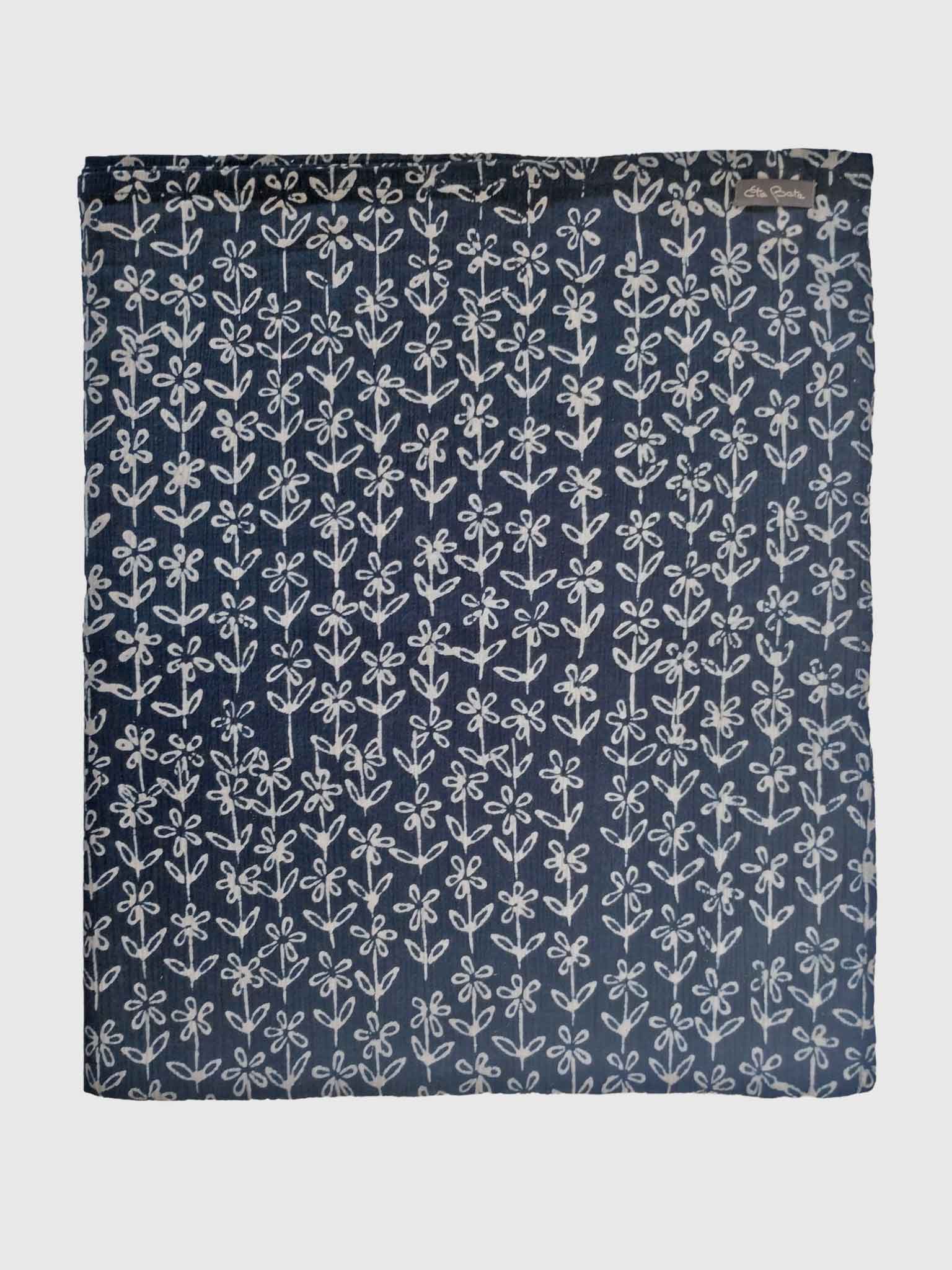 PAREO COTTON CRINKLE BATIK DAISY NAVY