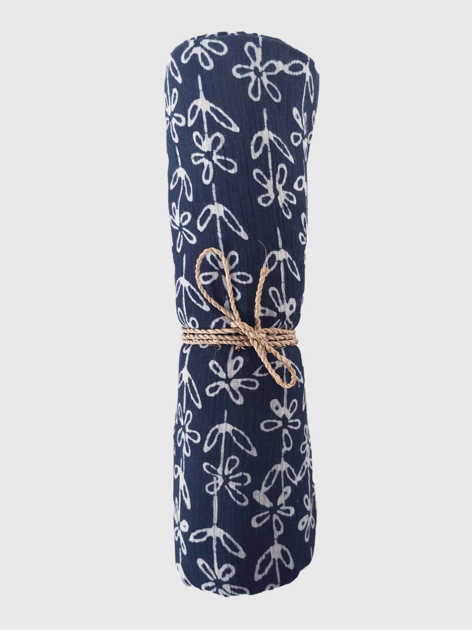 PAREO COTTON CRINKLE BATIK DAISY NAVY