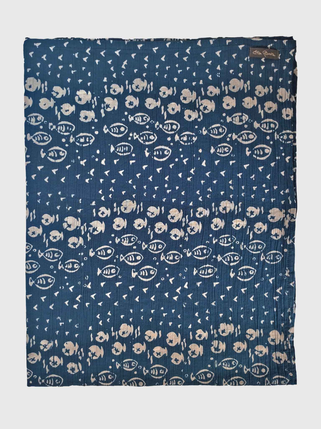 PAREO COTTON CRINKLE BATIK FISHES NAVY