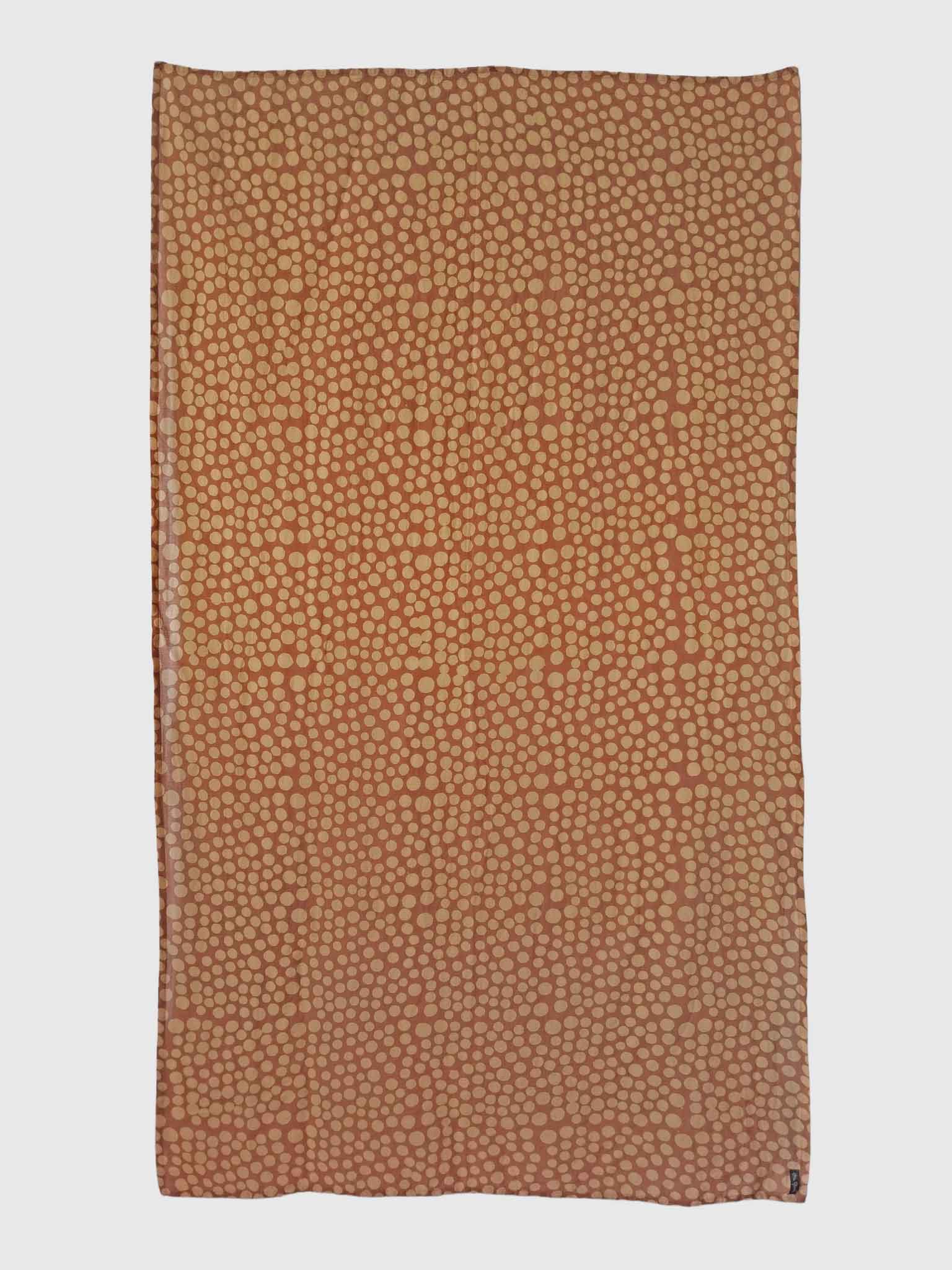 PAREO COTTON CRINKLE BATIK POIS TERRACOTTA/APRICOT