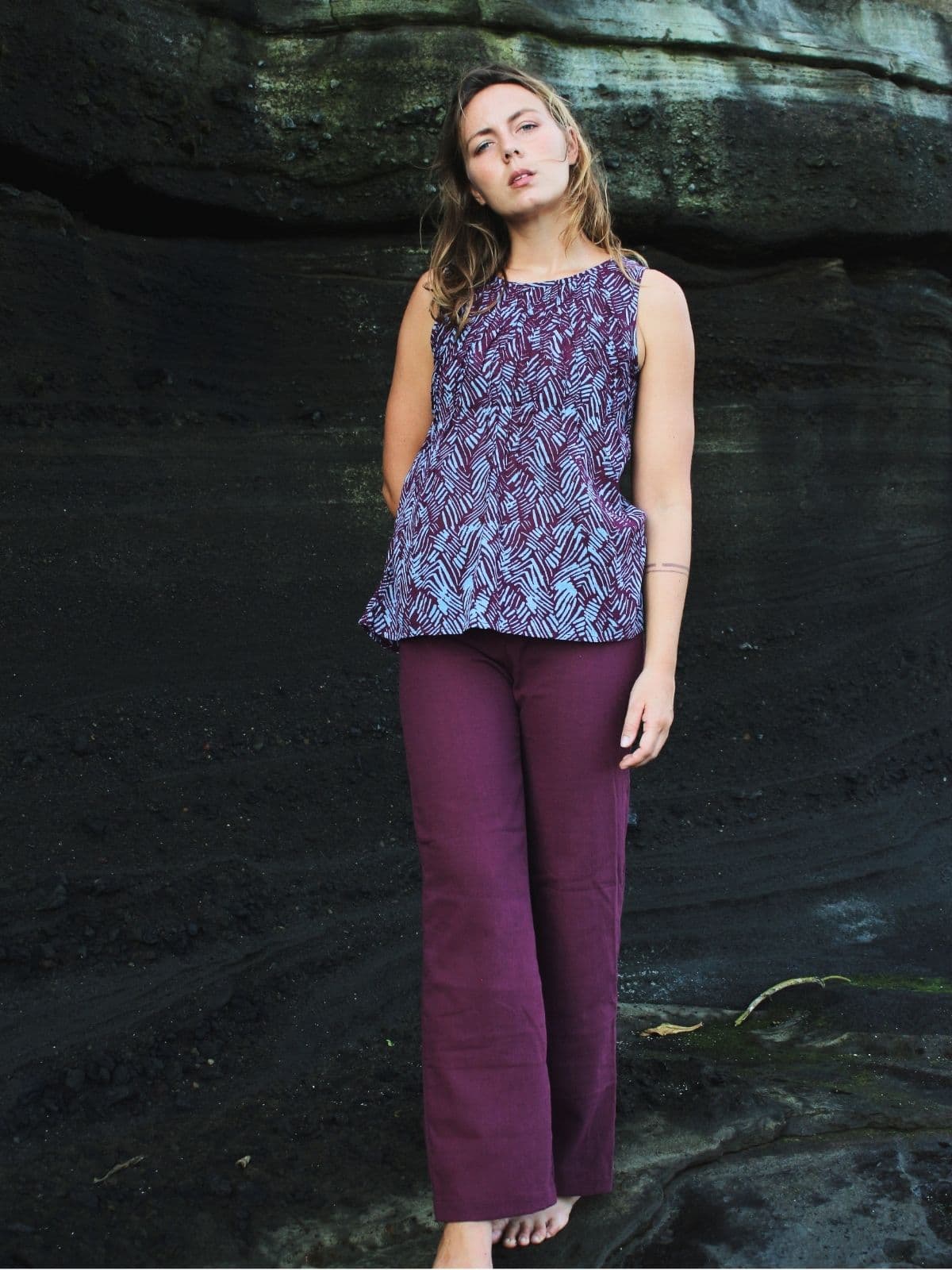 TOP RAY BATIK FLAMES DEEP VIOLET