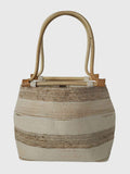 BAG TRAPEZIO SMALL NATURAL/CREAM STRIPE