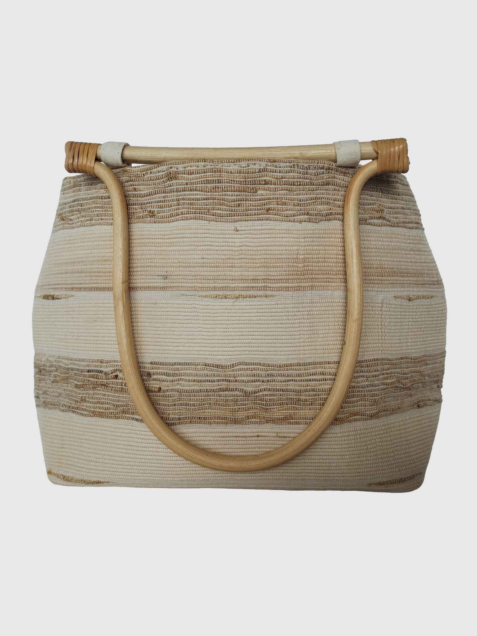 BAG TRAPEZIO SMALL NATURAL/CREAM STRIPE
