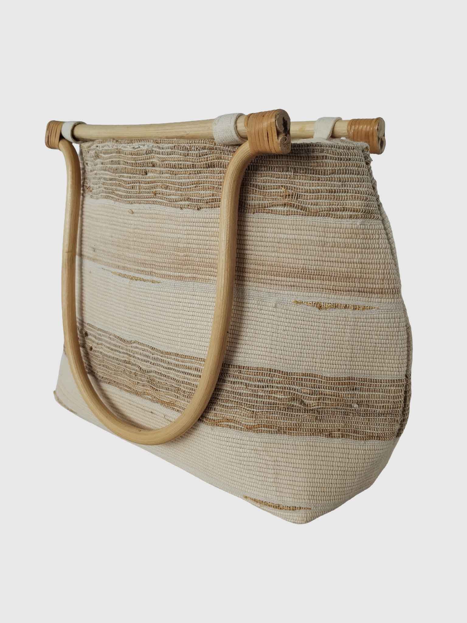 BAG TRAPEZIO SMALL NATURAL/CREAM STRIPE